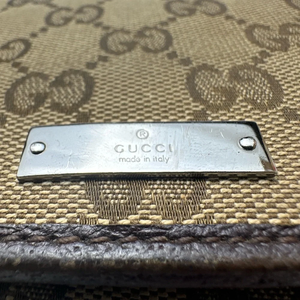 Gucci GG Monogram Supreme Canvas And Brown Leather Wallet - Picture 12 of 12
